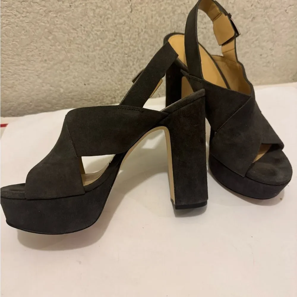 Michael Kors Dark Gray Suede Platform Heels